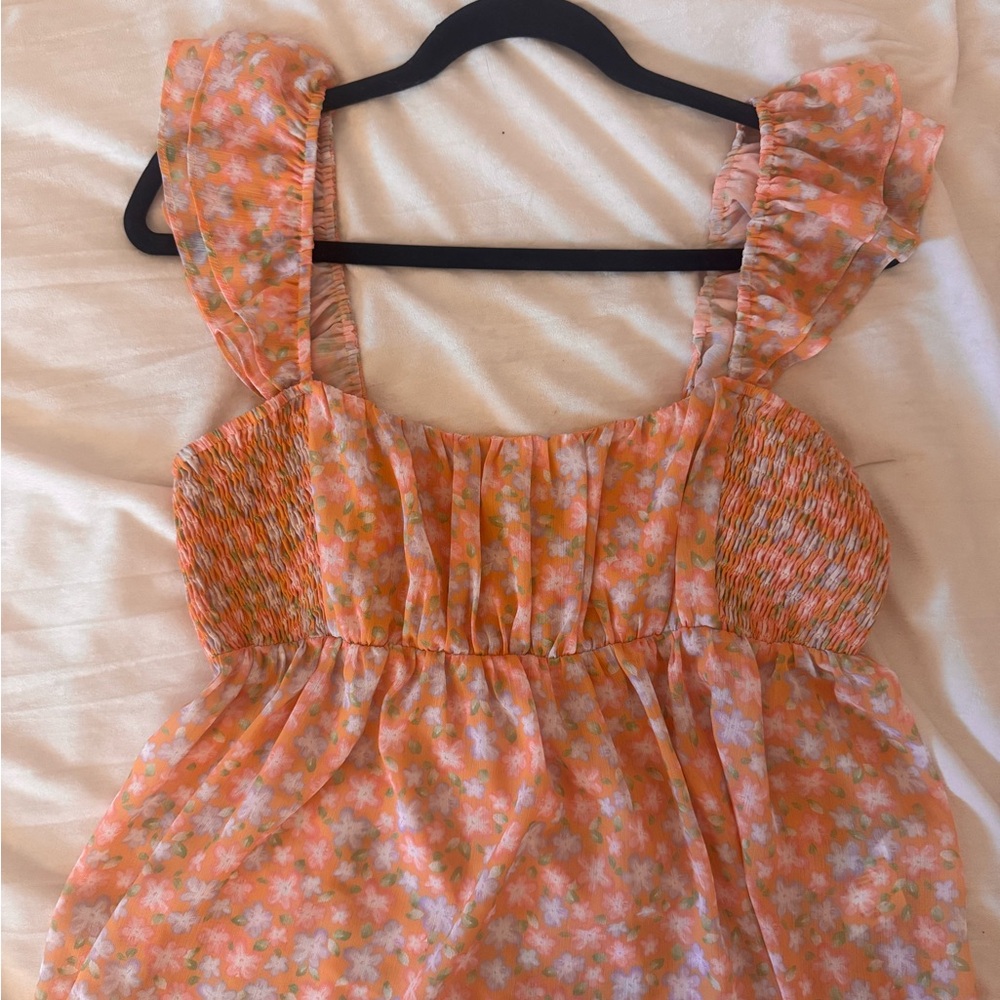 Elodie Orange and Pink Floral Top